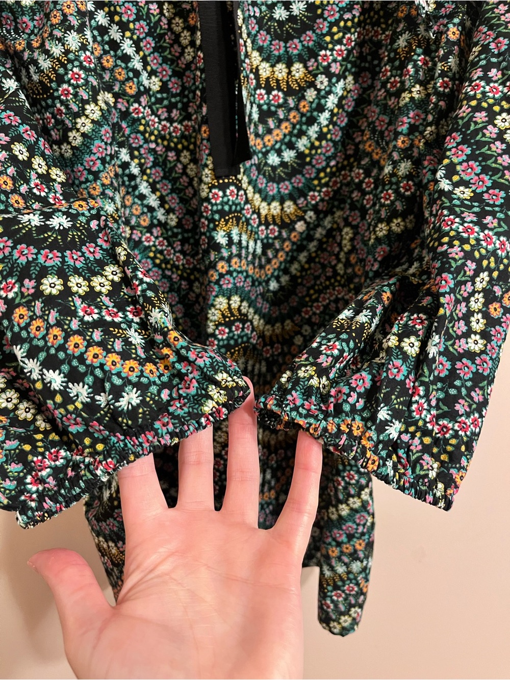 LOFT Garden Dobby Tie Back Ruffle Blouse - Picture 5 of 7